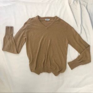 Camel Lacoste Vneck Sweater